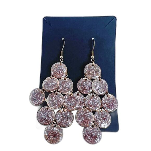 Anthropologie Jewelry - Rose Gold Sparkling Chandelier Earrings